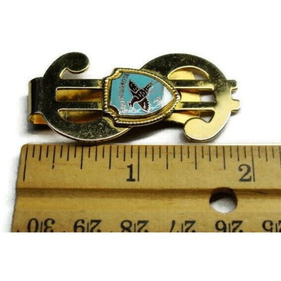 South Dakota Money Clip Pheasant Gold Tone Steel Credit Card Cash - Picture 6 of 8